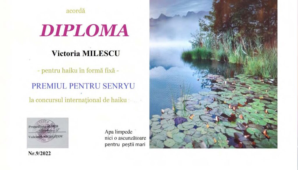 Diploma VICTORIA MILESCU